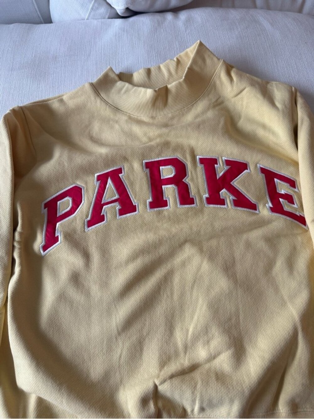 PARKE Brand New Heritage Varsity Mockneck Lemonade - Picture 3 of 4